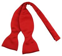 TigerTie Selbstbinder - Querbinder Fliege aus 100% Polyester, Farbe Rot - Qualität in Satin + Geschenkbox mit Anleitung