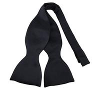 TigerTie Selbstbinder Querbinder Fliege aus 100% Polyester, Farbe Schwarz - Qualität in Satin + Geschenkbox mit Anleitung