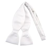 TigerTie Selbstbinder Querbinder - schöne Fliege aus 100% Polyester, Farbe Weiss - Qualität in Satin + Geschenkbox mit Anleitung