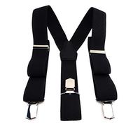 TigerTie Unisex Hosenträger in Y-Form mit 3 extra starken Clips - Farbe in blau dunkelblau marine gestreift gemustert - hochwertige Verarbeitung - Breite 35 mm