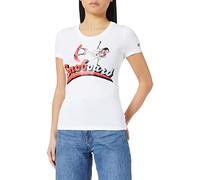 Tight-fit Short-Sleeved t-Shirt in Stretch Cotton Jersey with Snowboard Light Transfer Print.