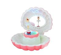 Tigrun Spieluhr Musikalische Schmuck-Aufbewahrungsbox des Bunten Blitz-Muschel-Spieluhr-Mädchens Mit Ballerina-Musik-Schmuckkästchen (Color : B, Size : 15.5 * 15.5cm)