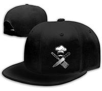 Tijeyi Chef Hat for Men Snapback Hats Funny Flat Bill Hat for Boy Women Adjustable Snap Pack Baseball Cap Black