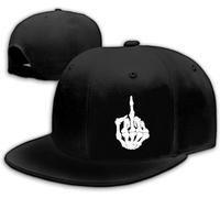 Tijeyi Snapback Hüte für Männer Schädel Hut Flat Bill Hut für Jungen Snap Rucksack Baseball Cap Skelett Hand Schwarz, Mittelfinger, 1