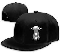 Tijeyi Snapback Hut für Männer Jungen Schwarz Baseball Cap Flat Bill Dad Hüte Trucker Caps Geschenk für Teenager Flache Krempe Hut, Ufo Aliens, 1