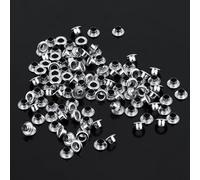 TIKATARER 100 Stück 5 Mm Metallösen, Ösen, Nieten für Lederhandwerk, Kartendekoration mit Messing-Eisen-Unterlegscheiben für Schnürsenkel, Gürtel, Kleidung, Taschen (SILVER)