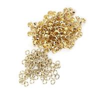 TIKATARER 100 Stück 5 Mm Metallösen, Ösen, Nieten für Lederhandwerk, Kartendekoration mit Messing-Eisen-Unterlegscheiben für Schnürsenkel, Gürtel, Kleidung, Taschen (GOLD)