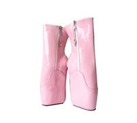 TIKENBST Ballet Heels AbschließBar High Heels Sexy Plateau Heelless Ballet Heels Extrem Superhohe Stiefeletten,Pink-45