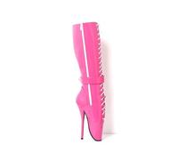 TIKENBST Ballet Heels AbschließBar High Heels Sexy Plateau Heelless Ballet Heels Extrem Superhohe Stiefeletten,Pink-43