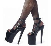 TIKENBST High Heels 20CM Komfortable wasserdichte Plattform Roman Sandals Performance Damenschuhe,Black-41