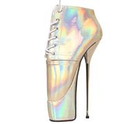 TIKENBST High Heels 22CM Stiefeletten Super High Metal Stiletto Spitzen Laser Ballett High Heels,No.3color-42