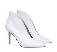 TIKENBST High Heels Pointed Toe Ankle Boots Frühling Und Herbst Plus Size Custom Damenschuhe,White-42