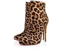 TIKENBST High Heels Stiefeletten mit Leopardenmuster Winter Stiletto Stiefeletten Custom Schuhe,Leopard-39