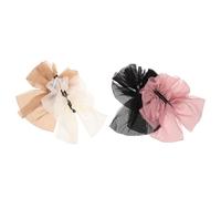 TIKODIDA 4 Stück pack Französische Haarspangen mit Mehrlagigem Schleifendesign aus Kunststoff und Stoff Sichere Bananen Haarspangen für Damen im Alltag und Eleganten Stil