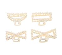 TIKODIDA 4 Stück pack Perlen Haarklammern aus Acryl für Damen Elegante Haarspangen zur Täglichen Haar Dekoration und Einfachen Frisuren im Alltag Beige