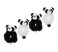 TIKODIDA 4 Stück Plüschige Panda Haargummis aus Weichem Plüsch und Elastischem Gummiband Niedliche Haargummis für Mädchen und Frauen Rutschfestes Haarzubehör für Süße Frisuren im Alltag