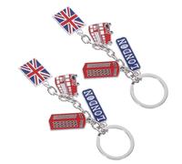 TIKODIDA Britische Schlüsselanhänger 2 Stück Metall Union Jack Reisesouvenir London Auto Schlüsselanhänger Reise Geschenk