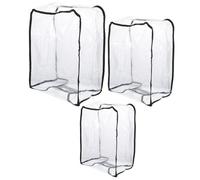 TIKODIDA Wiederverwendbare Kofferschutzhülle 3 Stück aus Verschleißfestem Wasserdichtem PVC Halbtransparent für Mittlere und Große Koffer Geeignet für Flugreisen und Geschäftsreisen