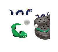 tikono 3D-Schuh-Charm-Dekoration, 3er-Set (Aligator, Drache, Ball), Clog-Charms, Schuhdekorationen für Clogs, Charms, 3D-Anhänger für Damen, Herren, Jungen, Mädchen, Partygeschenk