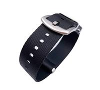 TikTako 18mm/20mm/22mm/24mm NATO Nylon-Uhrenarmband Sport Canvas Heavy Duty Handgelenk-Armband-Zubehör Schwarze Linie, 22mm