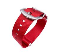 TikTako 18mm/20mm/22mm/24mm NATO Nylon-Uhrenarmband Sport Canvas Heavy Duty Handgelenk-Armband-Zubehör rot, 20mm