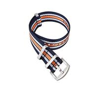 TikTako 18mm/20mm/22mm/24mm NATO Nylon-Uhrenarmband Sport Canvas Heavy Duty Handgelenk-Armband-Zubehör Blau Weiß Orange, 22mm