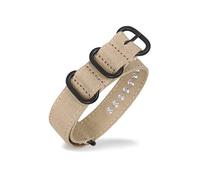 TikTako Canvas Nylon Uhrenarmband 18mm/20mm/22mm/24mm/26mm Ring Schnalle NATO Sweatproof Ersatz-Armband-Uhr-Band-Bügel Khaki Schwarz, 18mm