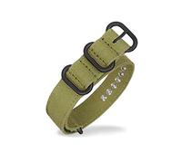 TikTako Canvas Nylon Uhrenarmband 18mm/20mm/22mm/24mm/26mm Ring Schnalle NATO Sweatproof Ersatz-Armband-Uhr-Band-Bügel Armee-Grün Schwarz, 22mm