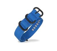 TikTako Canvas Nylon Uhrenarmband 18mm/20mm/22mm/24mm/26mm Ring Schnalle NATO Sweatproof Ersatz-Armband-Uhr-Band-Bügel Blau Schwarz, 20mm