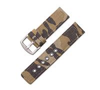 TikTako Canvas Nylon Uhrenarmband 18mm/20mm/22mm/24mm Camo-Uhrenarmband Camouflage Brown, 22mm