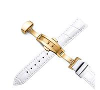 TikTako Echtes Leder Uhrenarmbänder 12 24mm Universal-Uhr-Schmetterlings-Schnallen-Band-Stahlwölbungs-Bügel-Handgelenk-Gurt-Armband