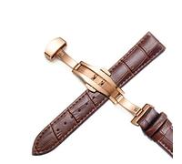 TikTako Echtes Leder Uhrenarmbänder 12 24mm Universal-Uhr-Schmetterlings-Schnallen-Band-Stahlwölbungs-Bügel-Handgelenk-Gurt-Armband