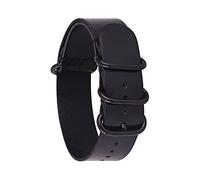 TikTako Leder Nato Uhrenarmbänder 14-24mm Ersatz-Uhrenarmband, Schwarz, 22mm