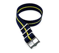 TikTako NATO-Uhrenarmband 20mm 22mm Nylon Ersatz-Armband-Uhrenarmband Black Navy Gelb, 20mm