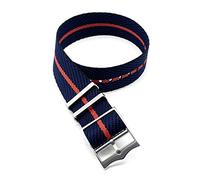 TikTako NATO-Uhrenarmband 20mm 22mm Nylon Ersatz-Armband-Uhrenarmband Black Navy Red, 22mm