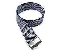 TikTako NATO-Uhrenarmband 20mm 22mm Nylon Ersatz-Armband-Uhrenarmband Navy White, 20mm
