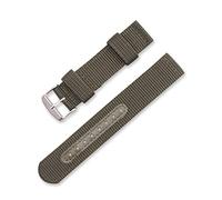 TikTako Nylon Canvas-Uhrenarmband 18mm/20mm/22mm/24mm Sport NATO Armband Stahl-Nadel-Wölbungs-Uhr-Zubehör Grün, 24mm