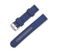 TikTako Nylon Canvas-Uhrenarmband 18mm/20mm/22mm/24mm Sport NATO Armband Stahl-Nadel-Wölbungs-Uhr-Zubehör Blau, 20mm