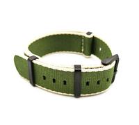 TikTako Nylon NATO Uhrenarmbänder 20mm/22mm Soft-Uhrenarmband-Water-Proof Sport Bunte Armbänder Beige Grün B, 22mm