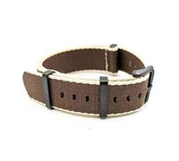 TikTako Nylon NATO Uhrenarmbänder 20mm/22mm Soft-Uhrenarmband-Water-Proof Sport Bunte Armbänder Beige Brown B, 22mm