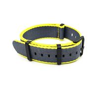 TikTako Nylon NATO Uhrenarmbänder 20mm/22mm Soft-Uhrenarmband-Water-Proof Sport Bunte Armbänder Gelb Grau B, 20mm