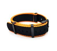 TikTako Nylon NATO Uhrenarmbänder 20mm/22mm Soft-Uhrenarmband-Water-Proof Sport Bunte Armbänder Orange Schwarz B, 22mm