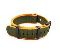 TikTako Nylon NATO Uhrenarmbänder 20mm/22mm Soft-Uhrenarmband-Water-Proof Sport Bunte Armbänder Orange Grün B, 22mm