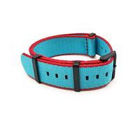 TikTako Nylon NATO Uhrenarmbänder 20mm/22mm Soft-Uhrenarmband-Water-Proof Sport Bunte Armbänder Red Sky Blue B, 20mm