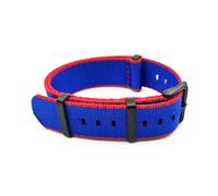 TikTako Nylon NATO Uhrenarmbänder 20mm/22mm Soft-Uhrenarmband-Water-Proof Sport Bunte Armbänder Red Blue B, 22mm