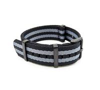 TikTako Nylon NATO Uhrenarmbänder 20mm/22mm Soft-Uhrenarmband-Water-Proof Sport Bunte Armbänder Schwarz Grau B, 22mm