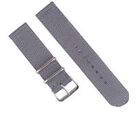 TikTako Quick Release NATO Uhrenarmbänder 18mm/20mm/22mm/24mm-Streifen Nylon Armband mit Edelstahl-Schnalle Grau, 22mm
