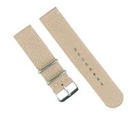 TikTako Quick Release NATO Uhrenarmbänder 18mm/20mm/22mm/24mm-Streifen Nylon Armband mit Edelstahl-Schnalle Beige, 22mm