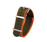 TikTako Quick Release NATO Uhrenarmbänder 20mm/22mm Nylon NATO Armband Edelstahl-Wölbung Armee-Grün Orange S, 22mm