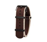 TikTako Quick Release NATO Uhrenarmbänder 20mm/22mm Nylon NATO Armband Edelstahl-Wölbung Braun Beige B, 20mm